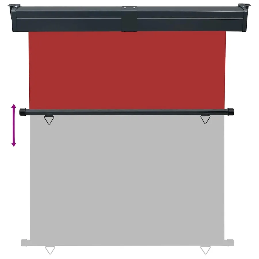 Auvent latéral de balcon 165x250 cm Rouge - 5