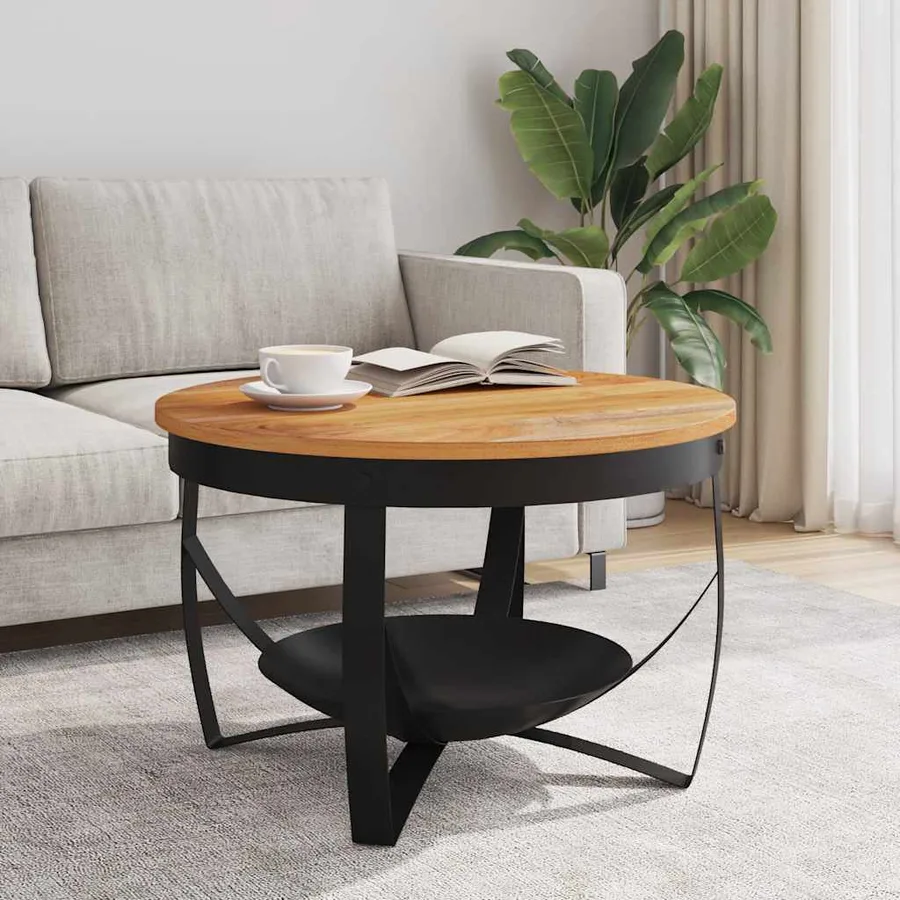 Table basse Ø68x43 cm Bois d'acacia solide - 3