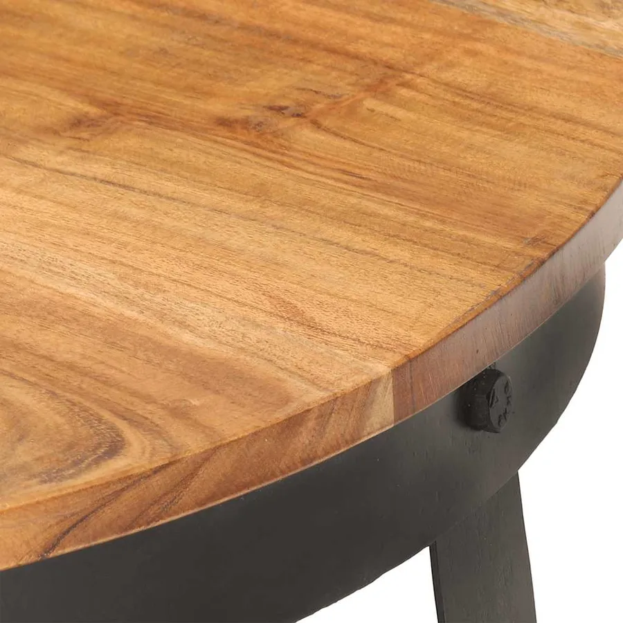 Table basse Ø68x43 cm Bois d'acacia solide - 9