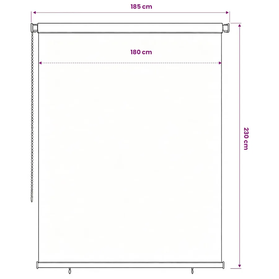 Store roulant d'extérieur 205 (l) x 230 (H) cm bleu HDPE - 6