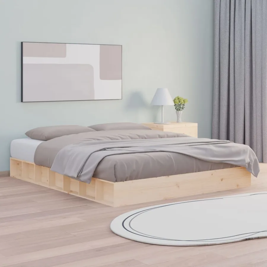 Cadre de lit sans matelas 140x200 cm bois massif