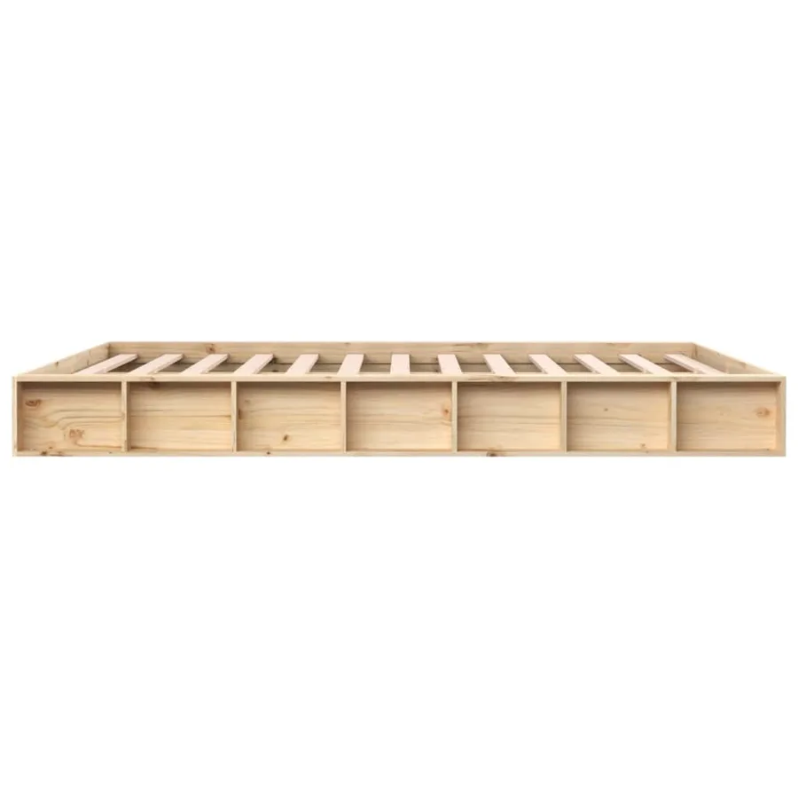 Cadre de lit sans matelas 140x200 cm bois massif - 5