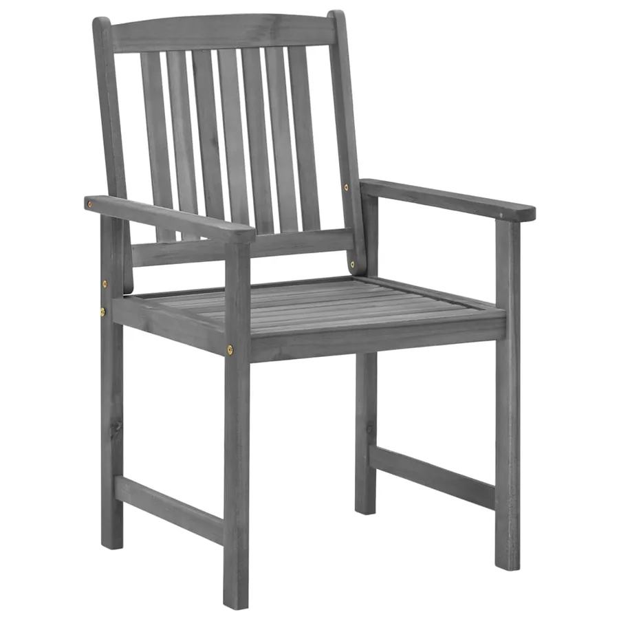 Chaises de jardin et coussins lot de 2 Gris Bois acacia massif - 4