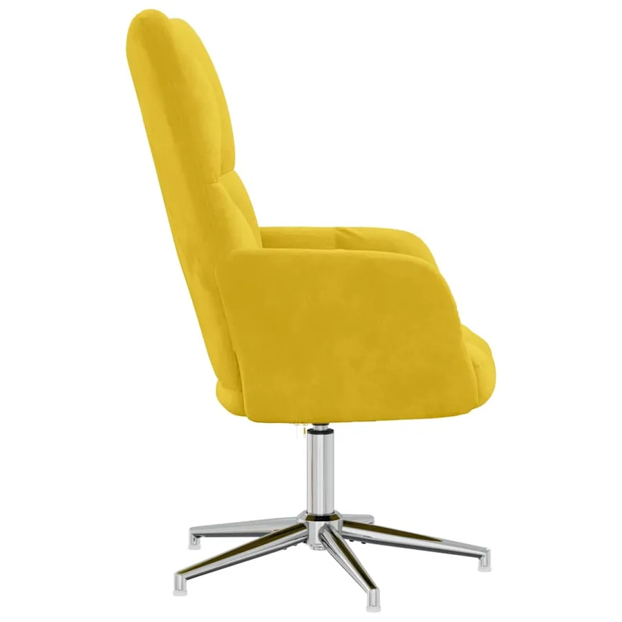 Chaise de relaxation Jaune moutarde Velours - 4