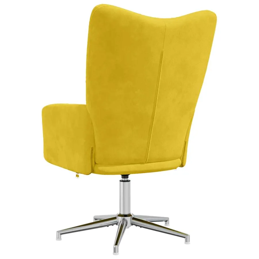 Chaise de relaxation Jaune moutarde Velours - 5