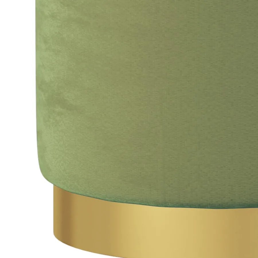 Tabouret de rangement rond Vert moutarde Velours 31 x 37 cm - 4