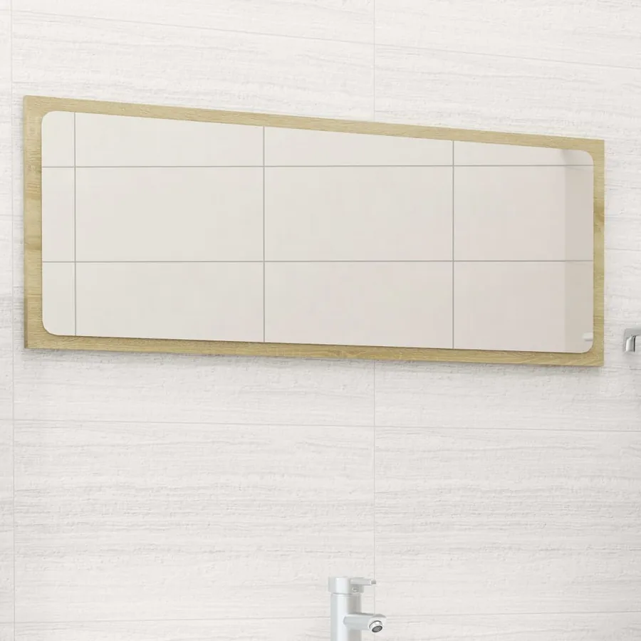 Miroir de salle de bain Chêne sonoma 90x1,5x37 cm Aggloméré