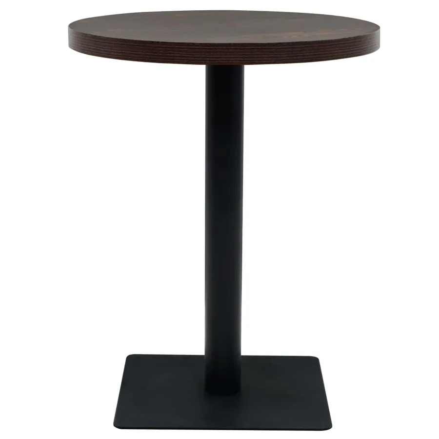 Table de bistro MDF et acier Rond 60 x 75 cm Frêne foncé - 3