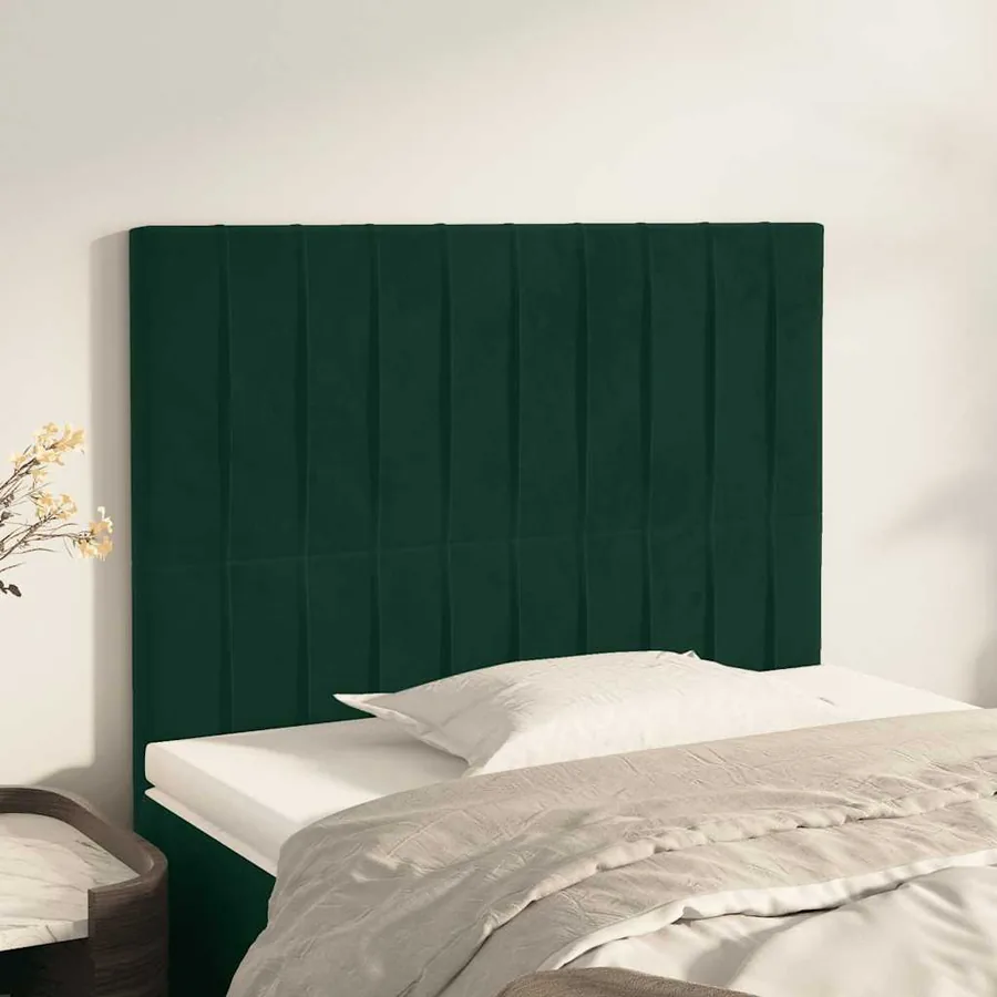 Tête de lit Vert foncé 90x5x118/128 cm Velours