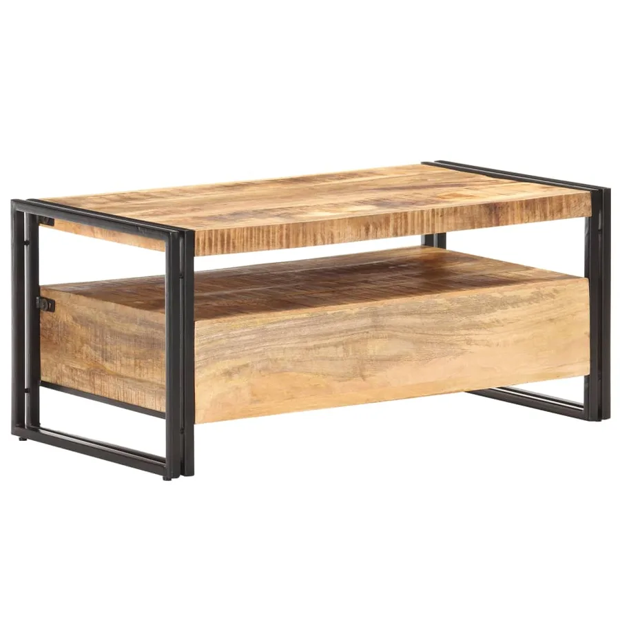 Table basse 100x55x45 cm Bois de manguier brut - 3