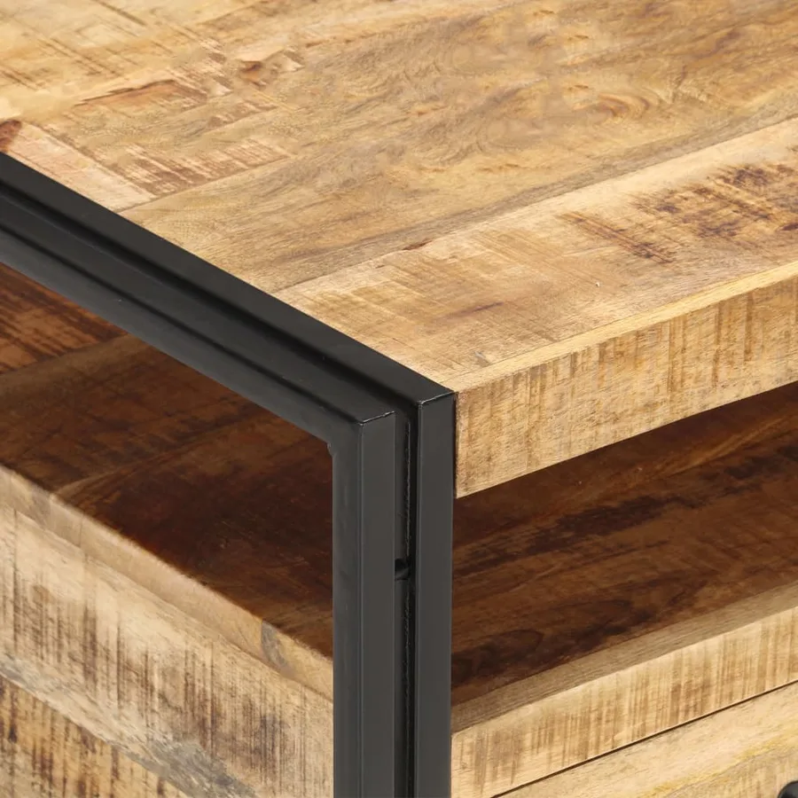 Table basse 100x55x45 cm Bois de manguier brut - 5