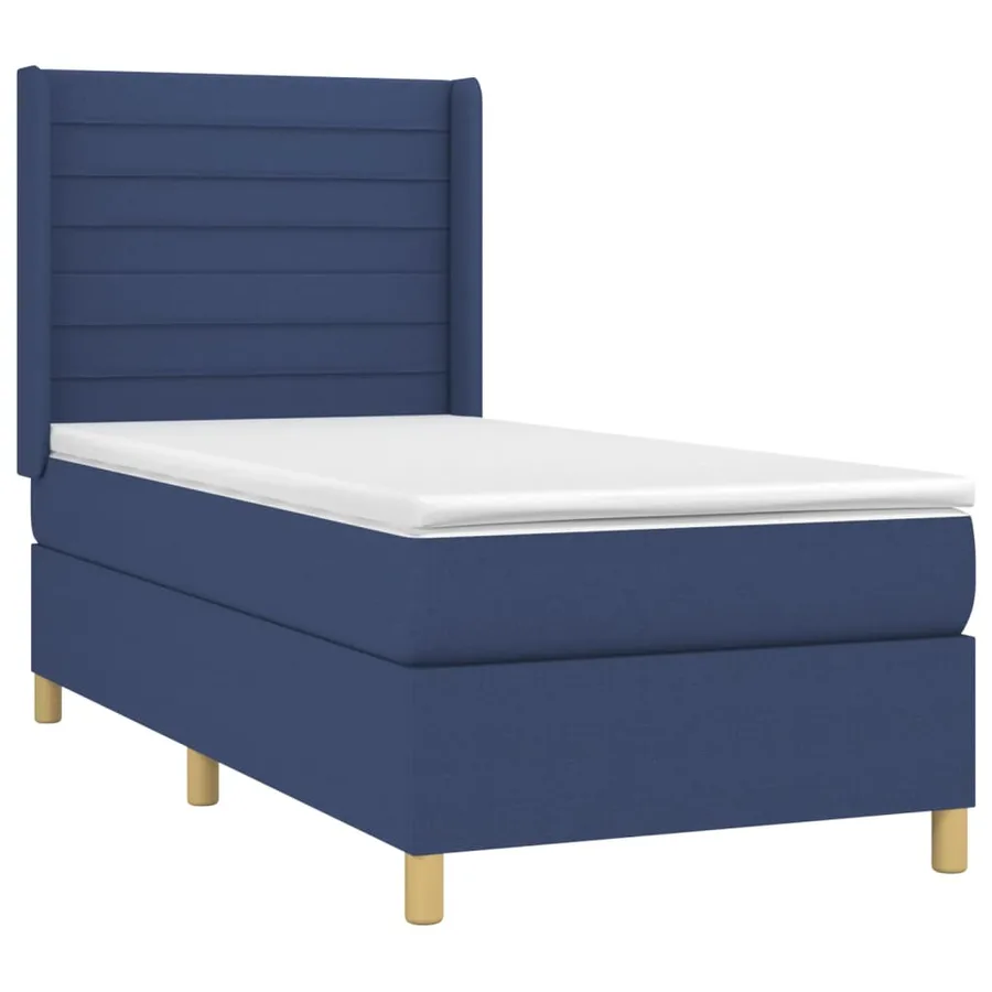 Sommier à lattes de lit avec matelas Bleu 80x200 cm Tissu - 3