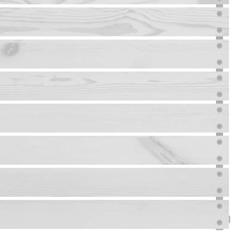 Salon de jardin 9 pcs blanc bois de pin massif - 6