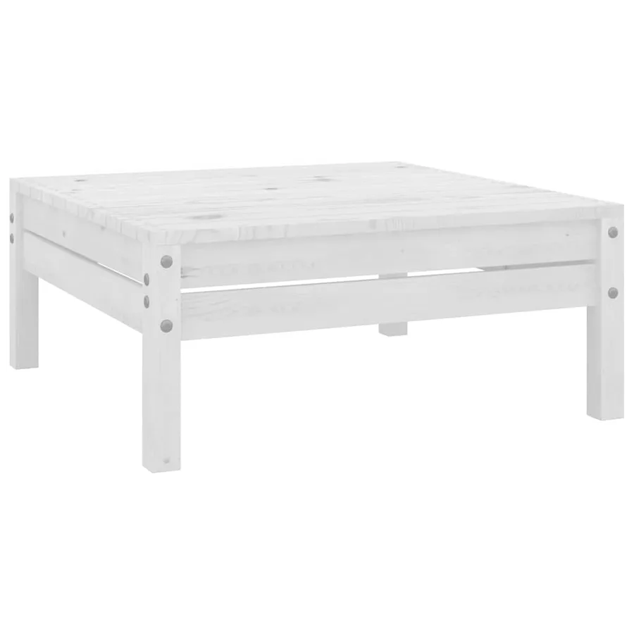 Salon de jardin 9 pcs blanc bois de pin massif - 7