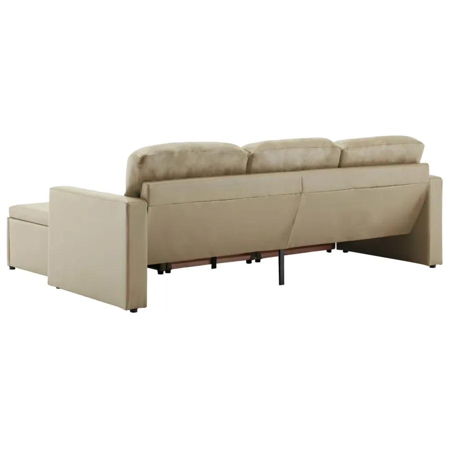 Canapé-lit modulaire 3 places Cappuccino Similicuir - 8