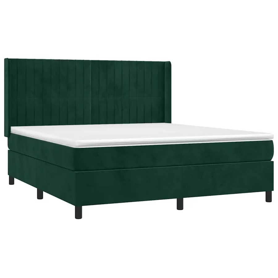 Sommier à lattes de lit et matelas Vert foncé 160x200cm Velours - 3