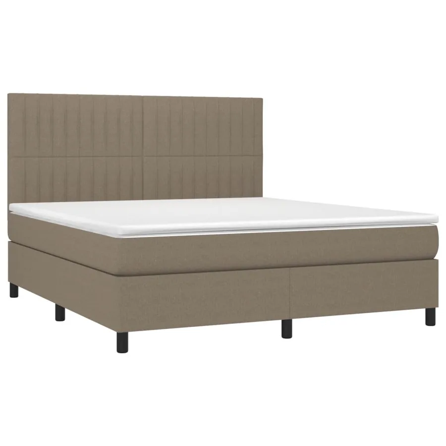 Sommier à lattes de lit avec matelas Taupe 160x200 cm Tissu - 3