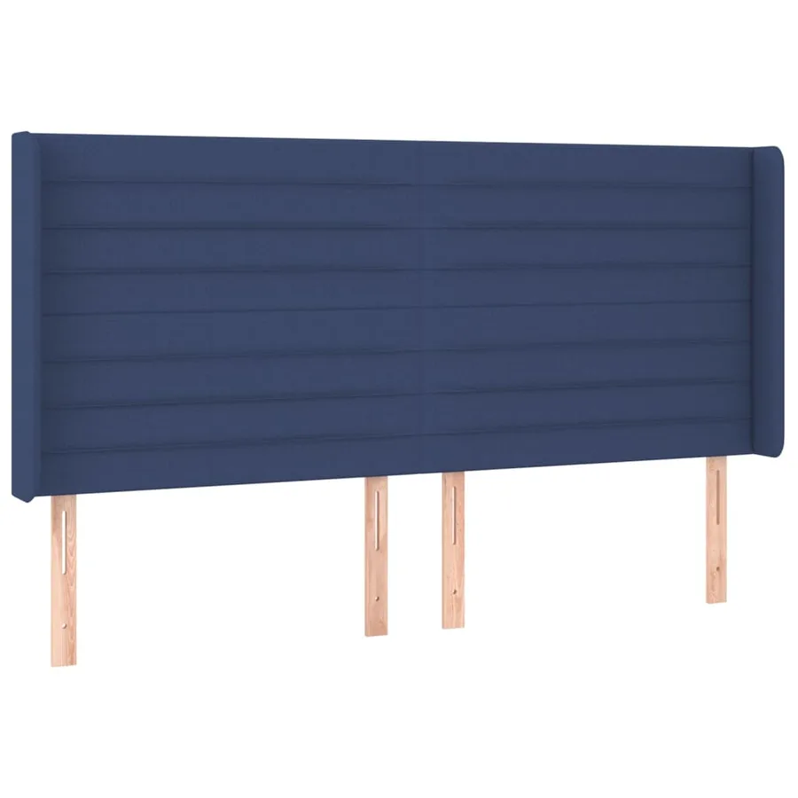 Sommier à lattes de lit matelas et LED Bleu 200x200 cm Tissu - 7