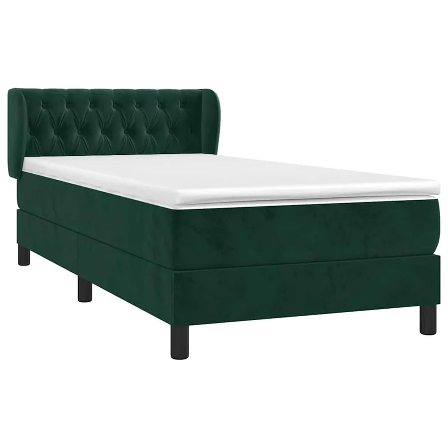 Sommier à lattes de lit avec matelas Vert foncé 90x200 cm - 3