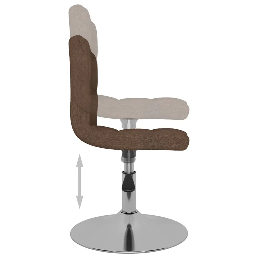 Chaises pivotantes à manger lot de 4 marron tissu - 5