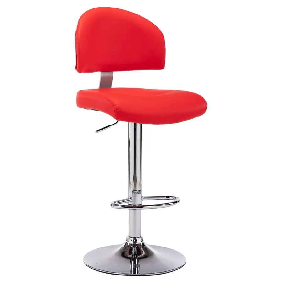 Tabourets de bar lot de 2 rouge similicuir - 3