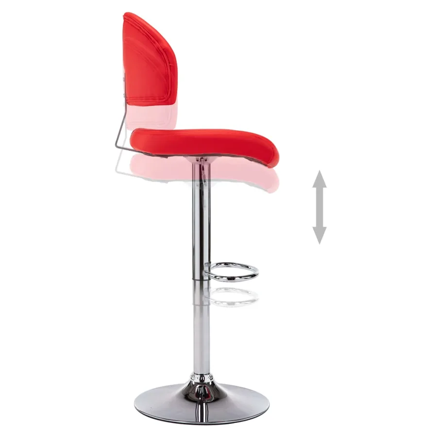 Tabourets de bar lot de 2 rouge similicuir - 7