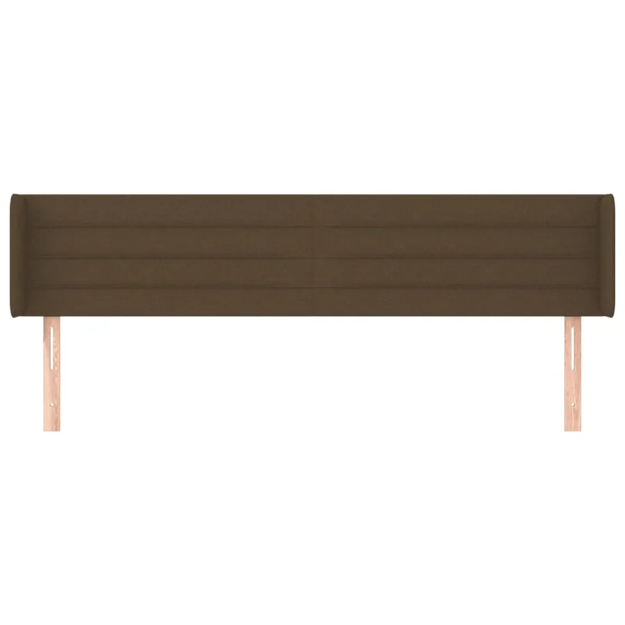 Tête de lit avec oreilles Marron Foncé 163x16x78/88 cm Tissu - 3