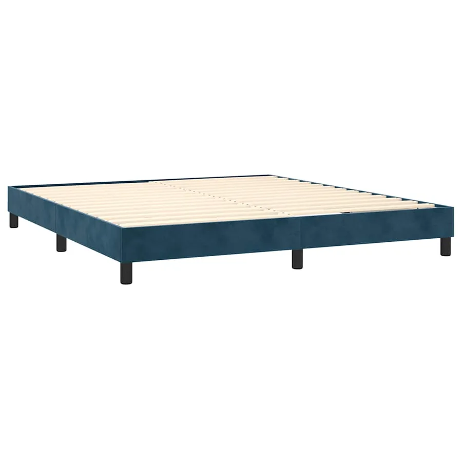 Sommier à lattes de lit et matelas Bleu foncé 180x200cm Velours - 4