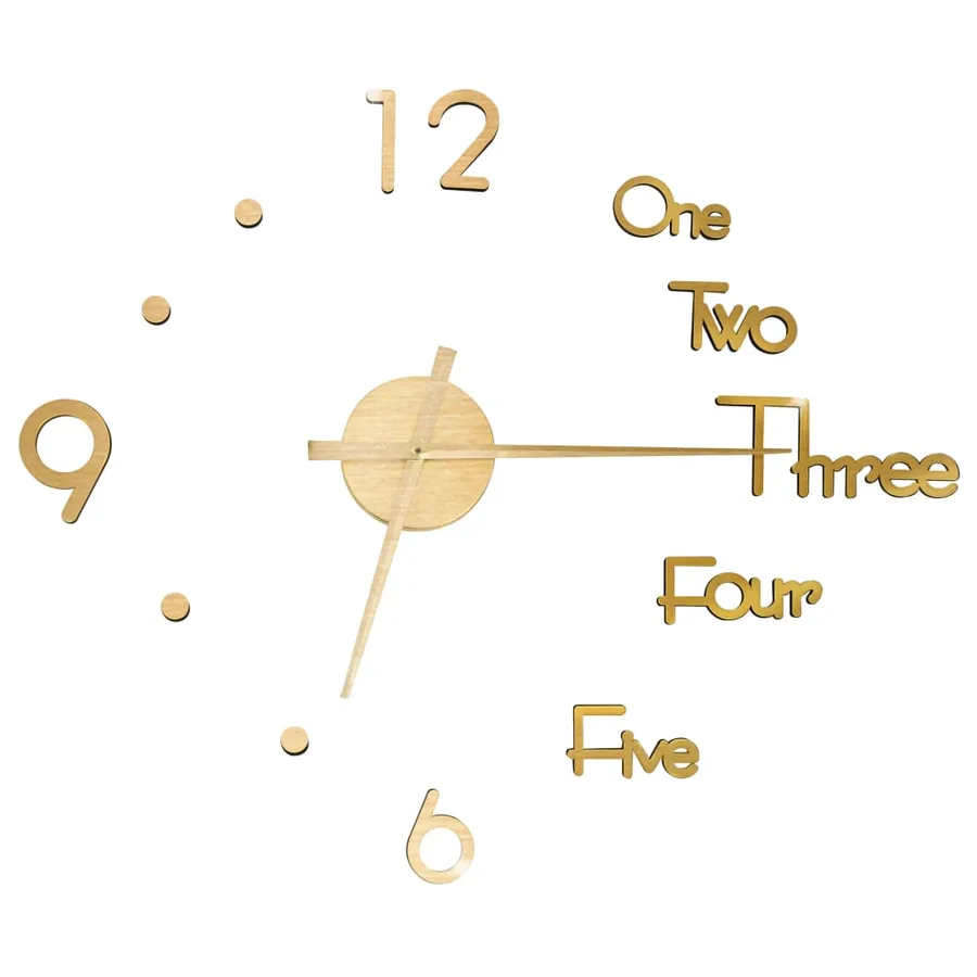 Horloge murale 3D Design moderne Doré 100 cm XXL - 2