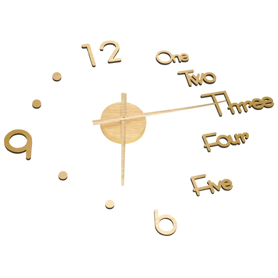 Horloge murale 3D Design moderne Doré 100 cm XXL - 3