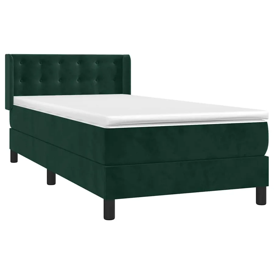 Sommier à lattes de lit avec matelas Vert foncé 90x200 cm - 3