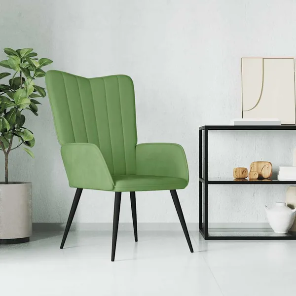 Chaise de relaxation Vert clair Velours