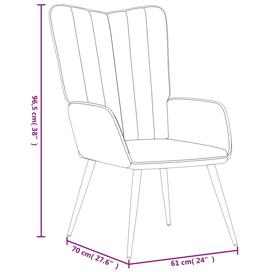 Chaise de relaxation Vert clair Velours - 8