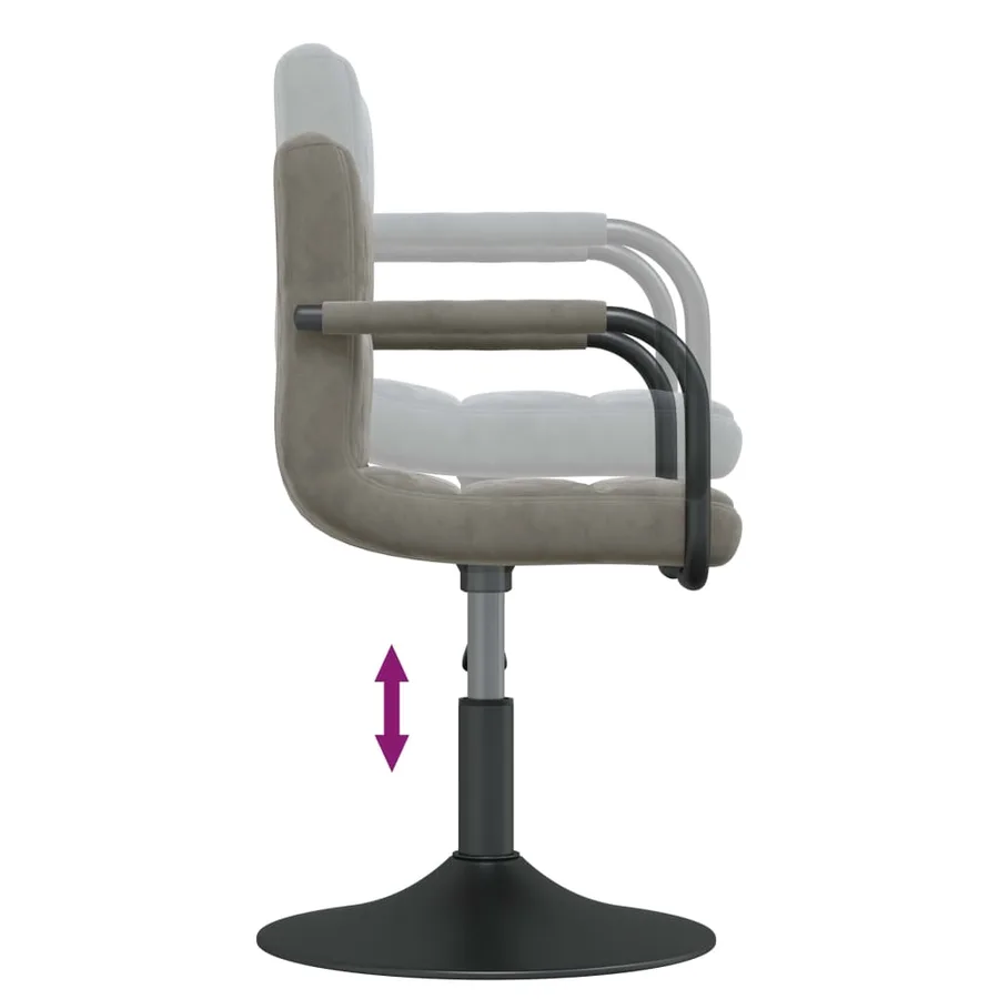 Chaises pivotantes à manger lot de 2 gris clair velours - 7