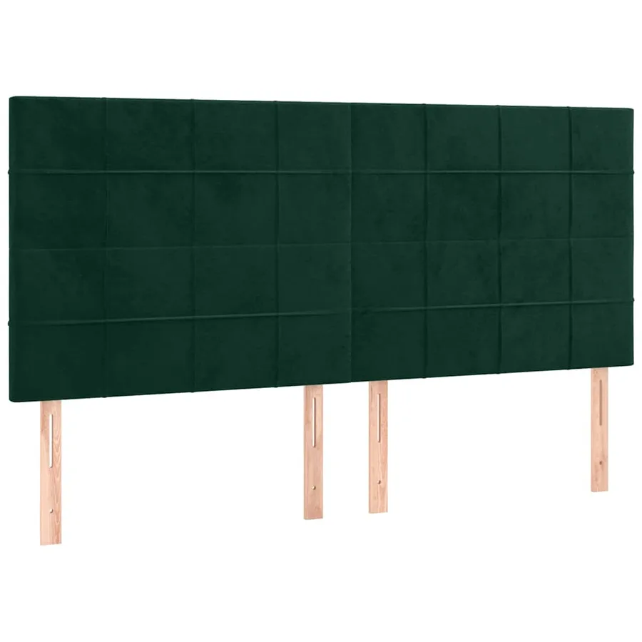 Tête de lit Vert foncé 200x5x118/128 cm Velours - 2