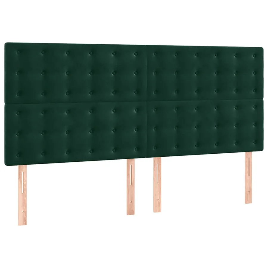 Tête de lit Vert foncé 180x5x118/128 cm Velours - 2