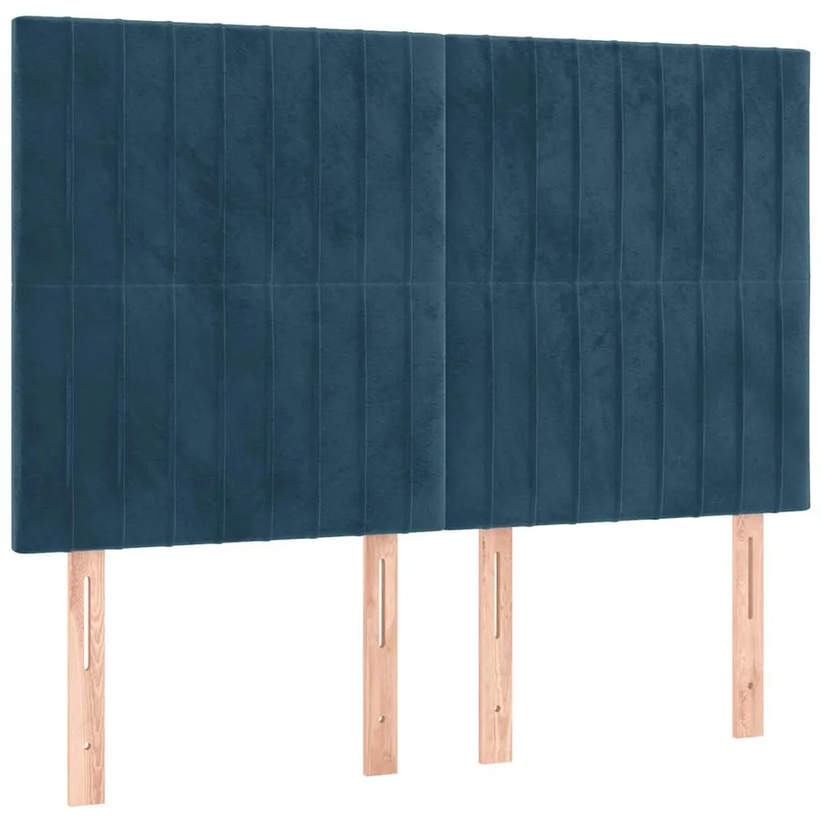 Sommier à lattes de lit et matelas Bleu foncé 140x190cm Velours - 6