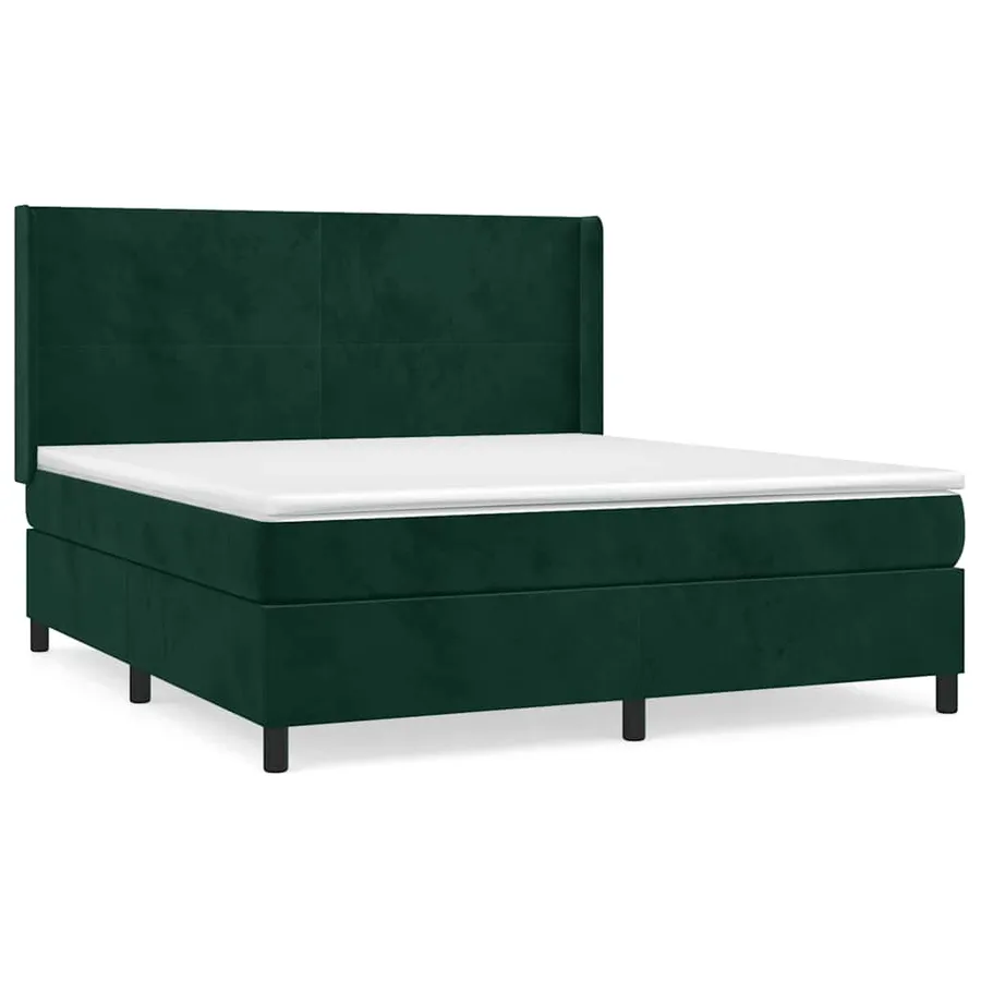Sommier à lattes de lit et matelas Vert foncé 180x200cm Velours - 2