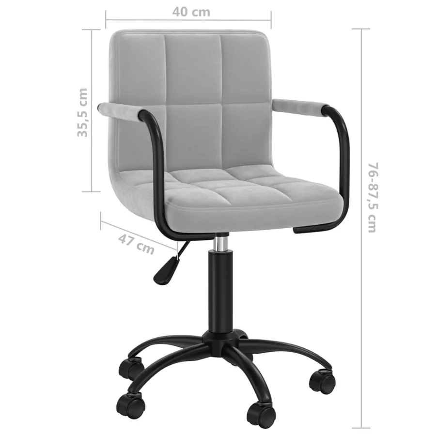 Chaises pivotantes à manger lot de 4 gris clair velours - 8