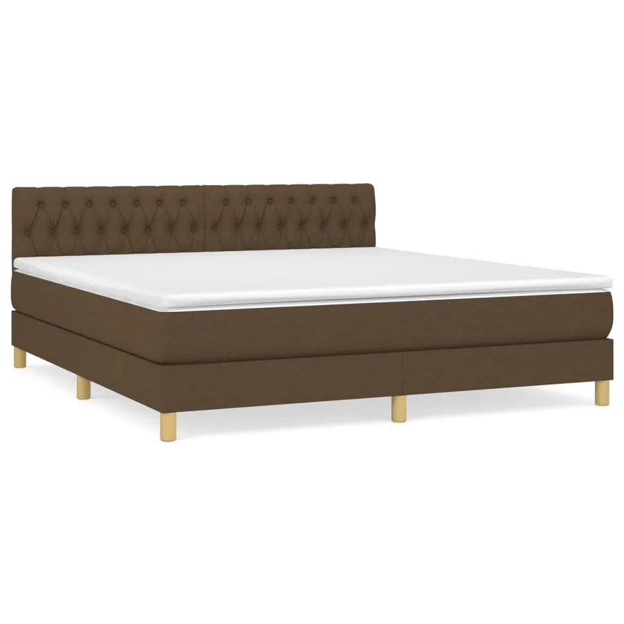 Sommier à lattes de lit avec matelas Marron foncé 180x200 cm - 2