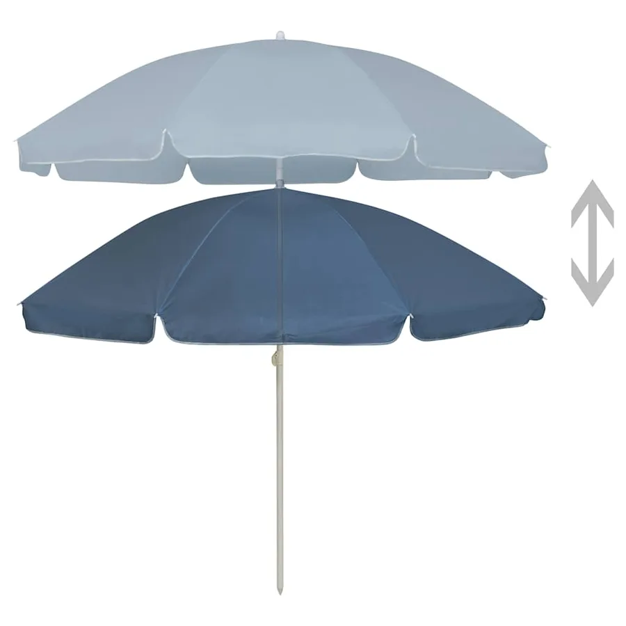 Parasol de plage bleu 240 cm - 2