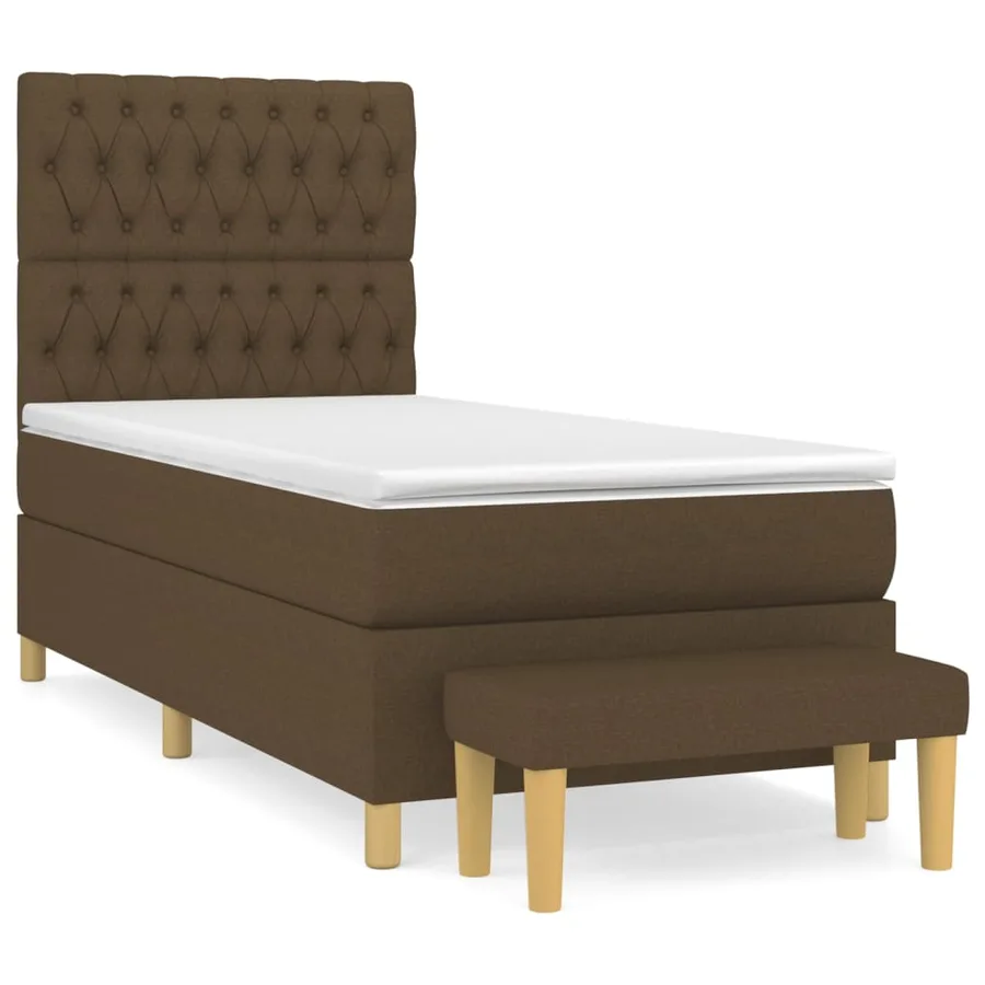 Sommier à lattes de lit avec matelas Marron foncé 90x190 cm - 2