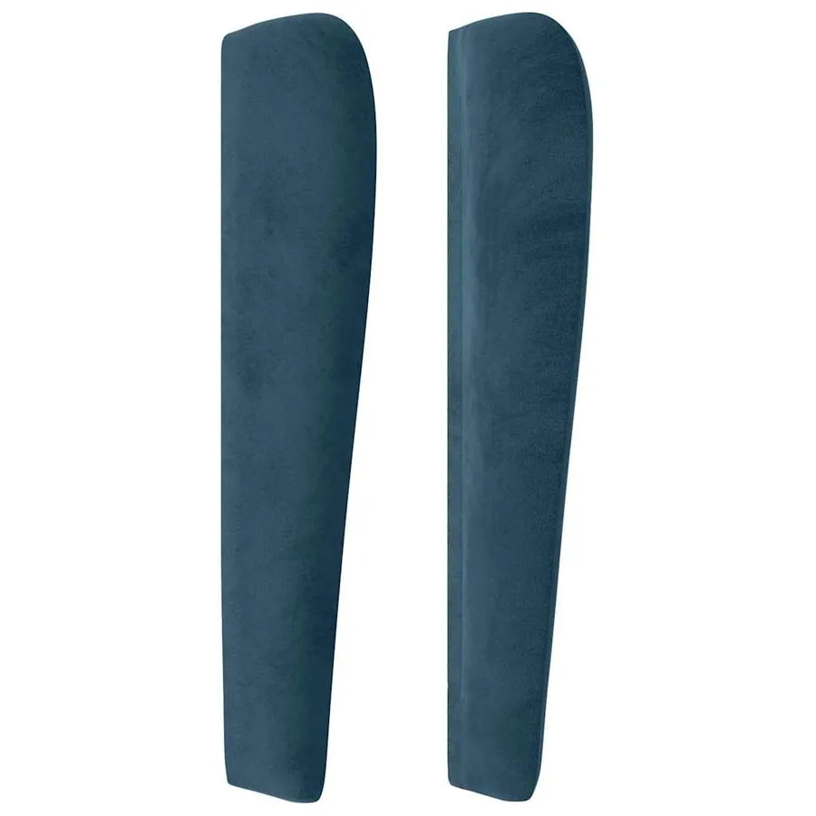 Tête de lit avec oreilles Bleu foncé 183x23x118/128 cm Velours - 4