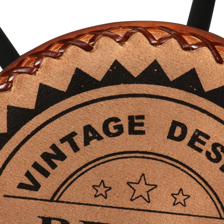 Ensemble de bar 9 pcs Bois de récupération et cuir véritable - 13