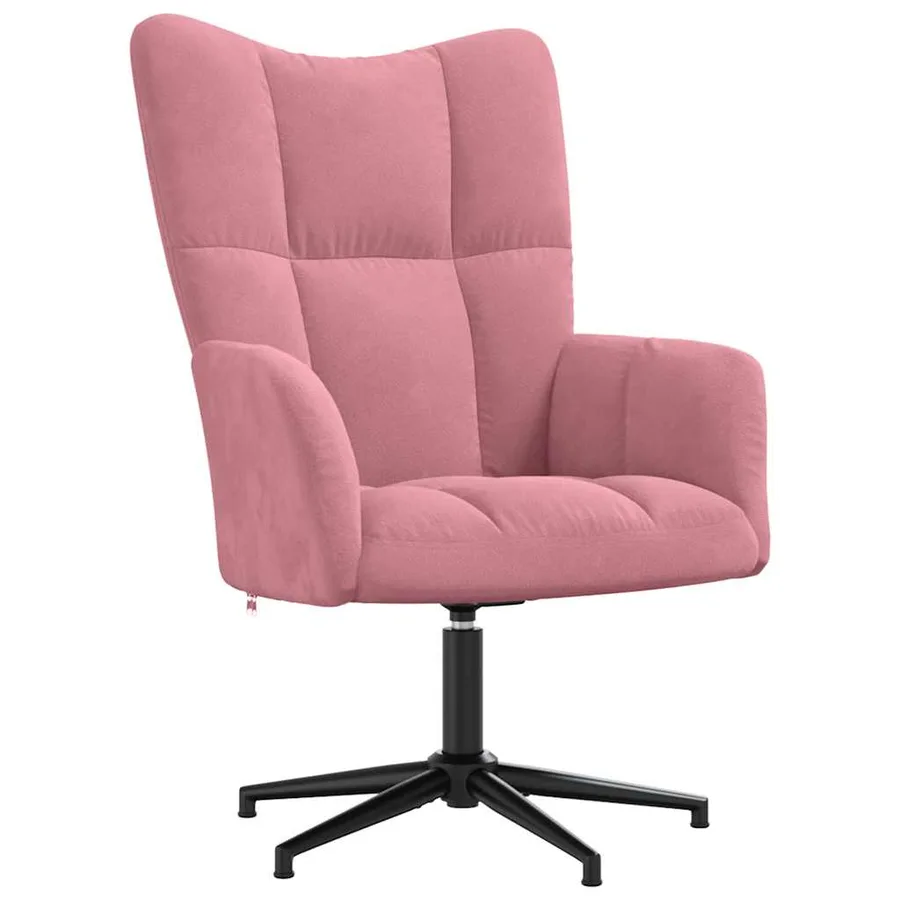 Chaise de relaxation avec tabouret Rose Velours - 6
