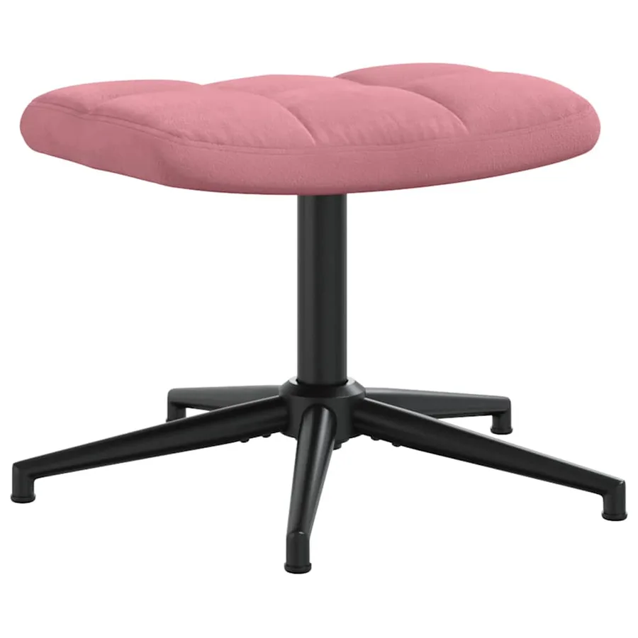 Chaise de relaxation avec tabouret Rose Velours - 7