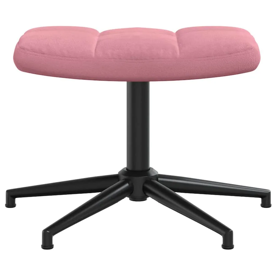 Chaise de relaxation avec tabouret Rose Velours - 8