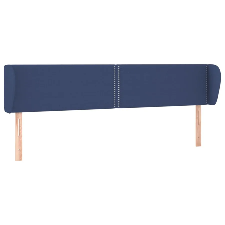 Tête de lit avec oreilles Bleu 183x23x78/88 cm Tissu - 2