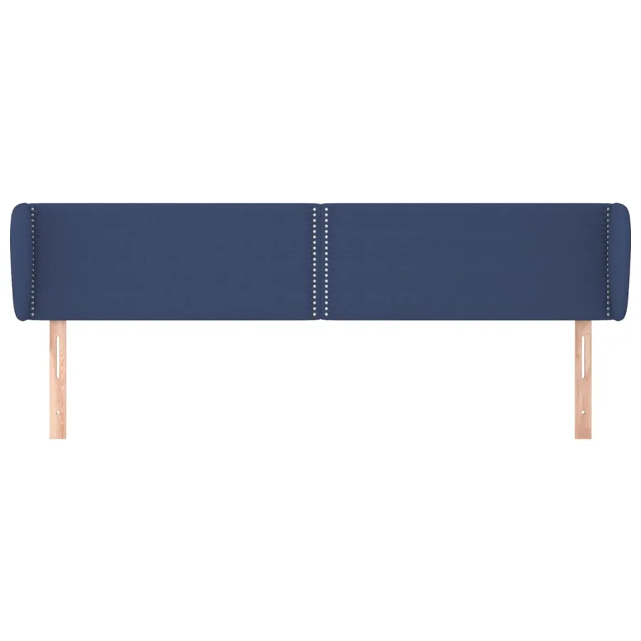 Tête de lit avec oreilles Bleu 183x23x78/88 cm Tissu - 3