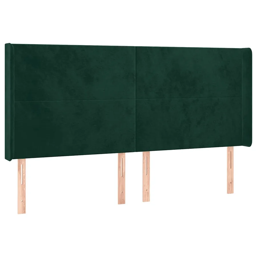 Tête de lit à LED Vert foncé 203x16x118/128 cm Velours - 3